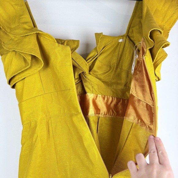 Sheike Women’s Jumpsuit Gold Yellow Ruffle Wide Leg Glamour Chic Fancy Party 12 - Picture 11 of 11